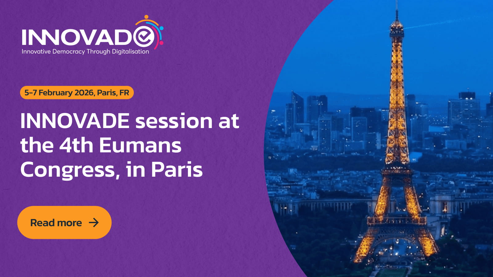 Eumans banner with Paris photo