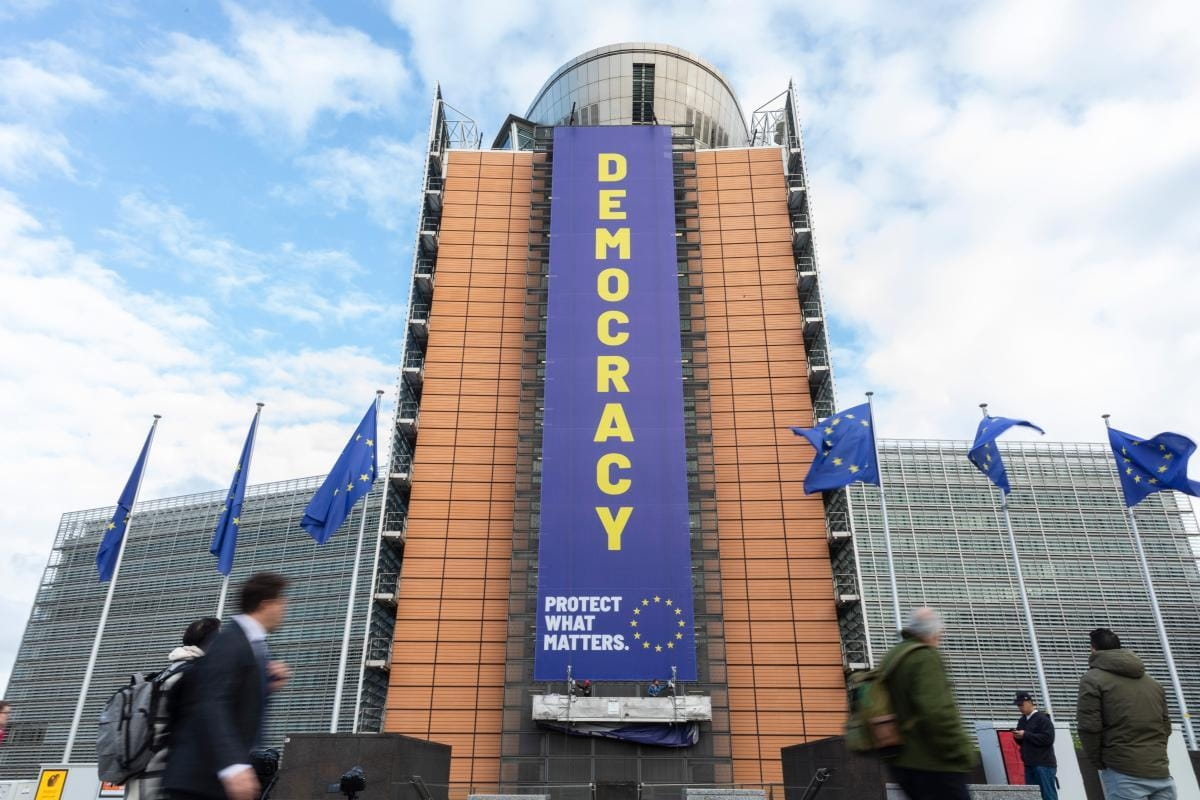 Democracy banner EC